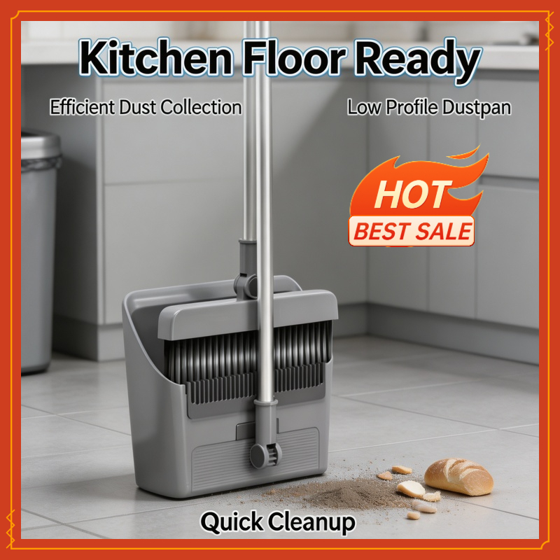 Squeegee Holder Screen - 3-in-1 Folding Broom & Dustpan Set