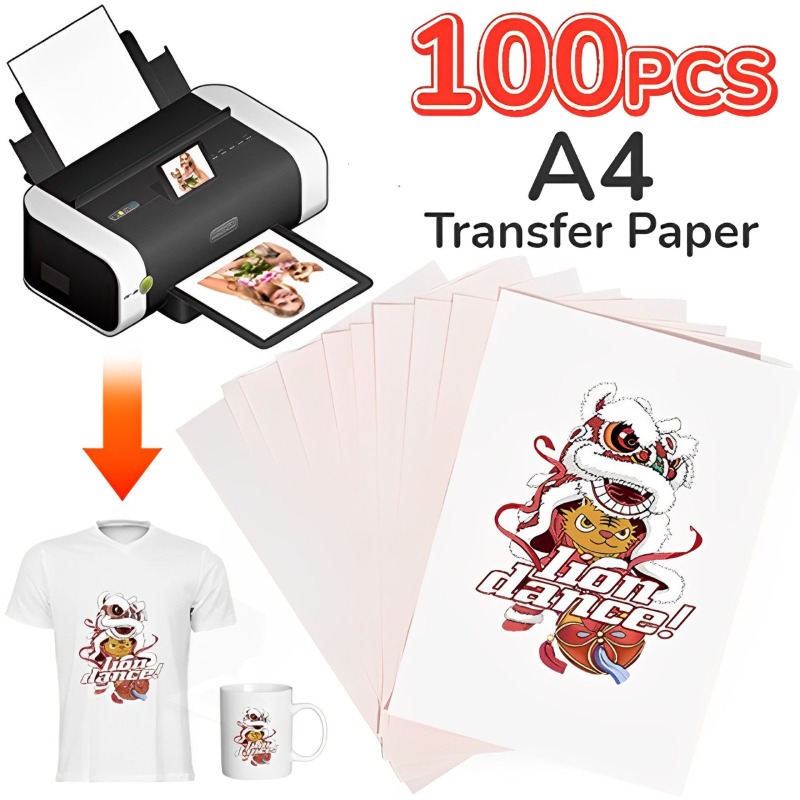 White Toner Transfer Paper - 100-10Pcs A4 Sublimation Heat Transfer Papers