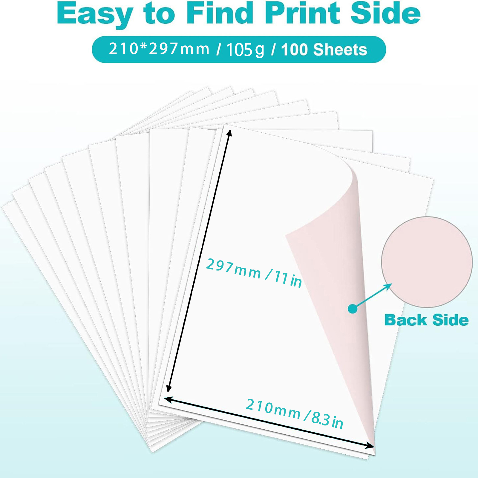 100 Sheets A4 Sublimation Pape - White Toner Transfer Paper 评论和价格