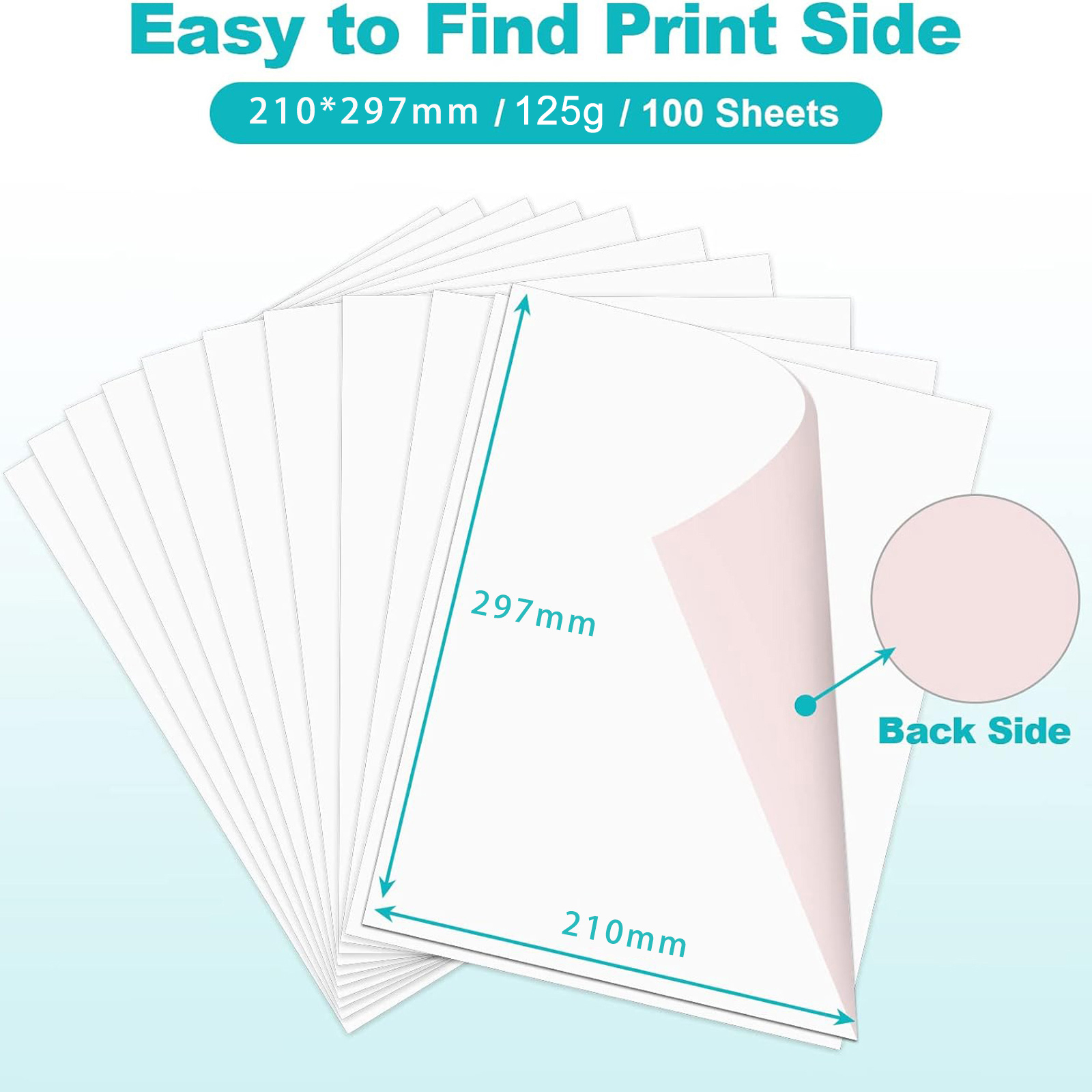 100 Sheets 125G A4 Size 8.3x11 - White Toner Transfer Paper 评论和价格